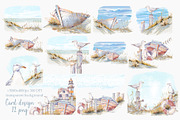 Seaside Memories Watercolor Set, an Illustration by Shabbypie (Thumbnail 8 of 17)
