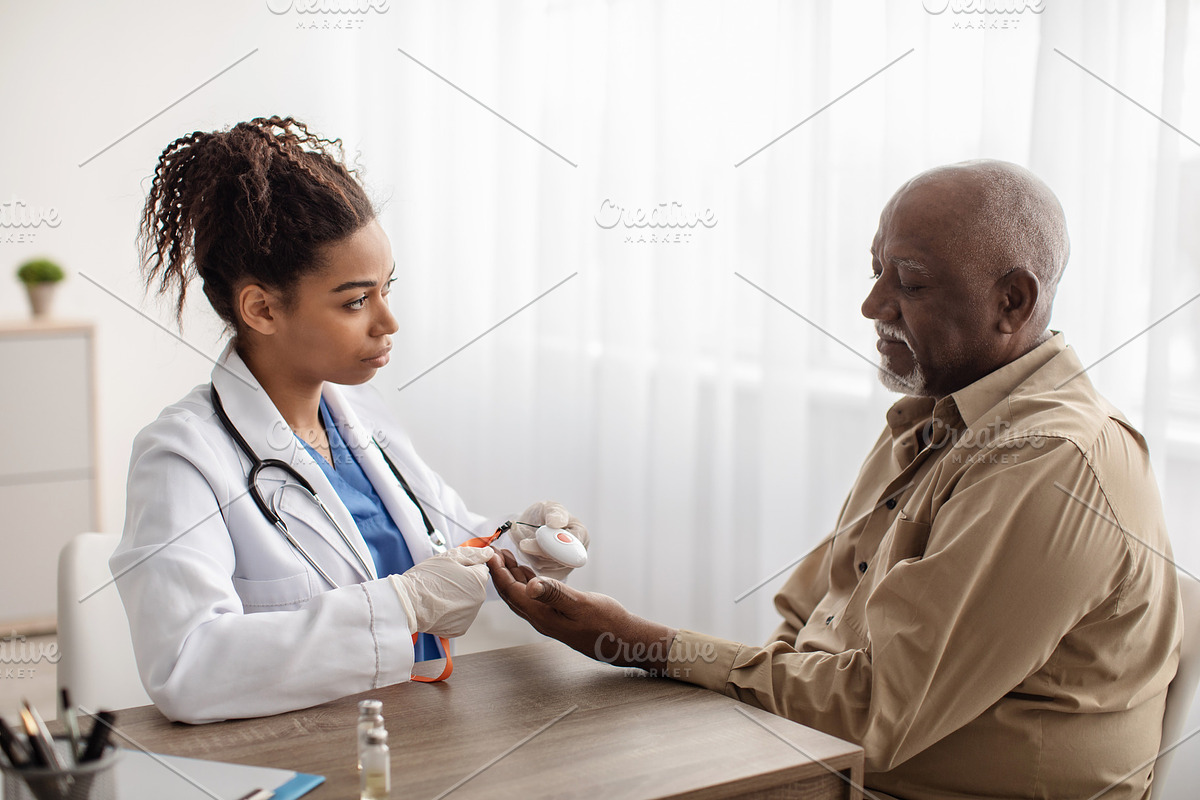 Emergency call system. Doctor giving Alarm Button to Senior Man, a Photo by Prostock-Studio (Photo 1 of 2)