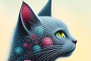 Cat from a Far Away Fantasy Land, an Animal Illustration by Sharon Schwalbe