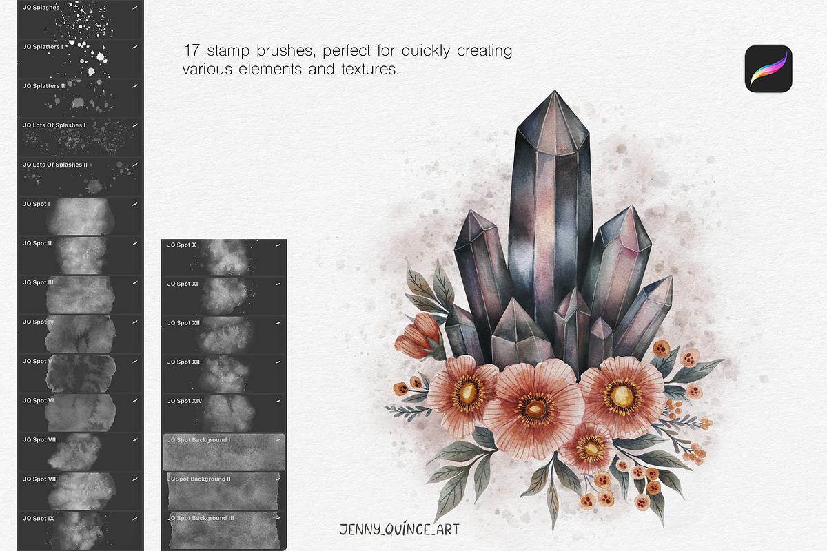 Procreate Brushes-Watercolor brushes, a Brush Add-On by Jenny Quince (Photo 4 of 12)