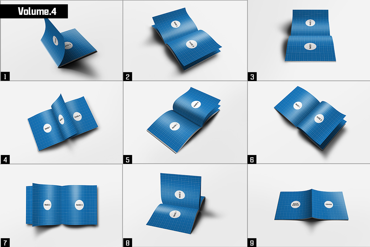 Square Brochure Mockups Pack Bundle, a Print Template by Kongkow (Photo 5 of 15)