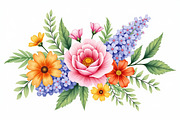 Vibrant Floral Watercolor Bouquet, an Illustration by hafijul (Thumbnail 11 of 13)