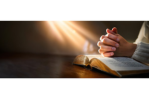 Hands clasped together in prayer, a Background Photo by Igor Tichonow