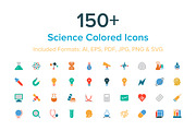 150+ Science Colored Icons, an Outline Icon by Creative Stall (Thumbnail 1 of 3)