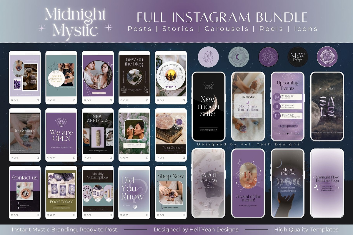 Midnight Mystic Branding Starter Kit, a Social Media Template by Hell Yeah Designs (Photo 10 of 15)