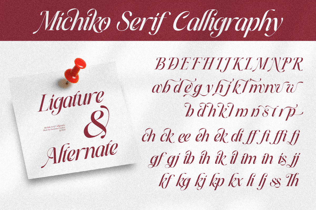 Michiko, a Serif Font by saemoon creative (Photo 5 of 12)