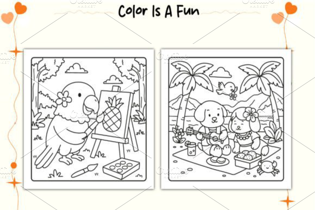 Cozy Hawaii Cute Coloring Pages V 1, an Animal Illustration by Ink Gallery (Photo 3 of 4)
