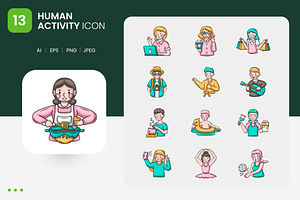Human Activity Icon Set, a Duotone Icon by shin_std