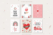Boho Valentine's Day pattern clipart, a Food Illustration by Cozy pattern shop (Thumbnail 5 of 9)