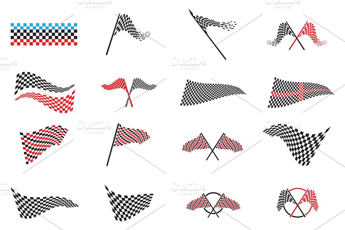 Race flag star and finish logo, a Branding & Logo Template by LOGOCREATIVE