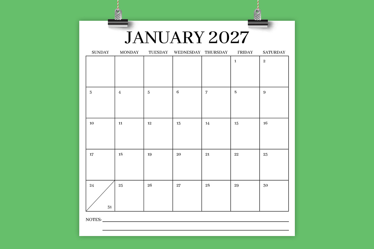 2027 Square Serif 12x12 Calendar, a Stationery Template by Running With Foxes (Photo 1 of 5)