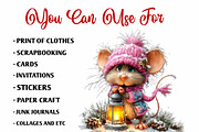 Whimsical Christmas Mice Clipart, a Seasonal Illustration by fashionaddict (Thumbnail 6 of 7)