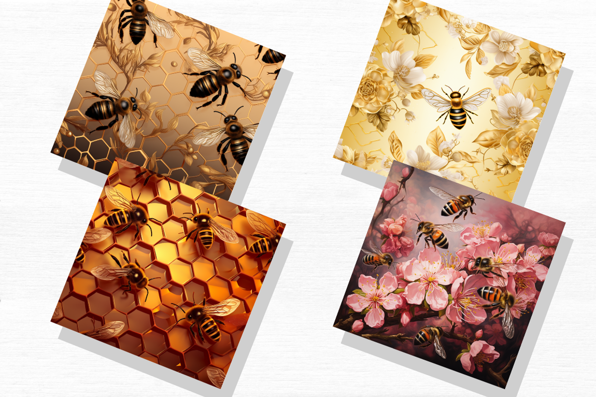 Princess Bee Digital Paper Bundle, an Object Graphic by Regulrcrative (Photo 3 of 4)