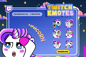Unicorn Twitch Emotes