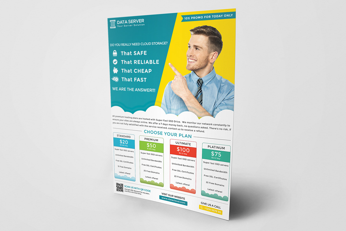 Cloud Hosting Flyer, a Flyer Template by Affantjie Photowork (Photo 4 of 6)