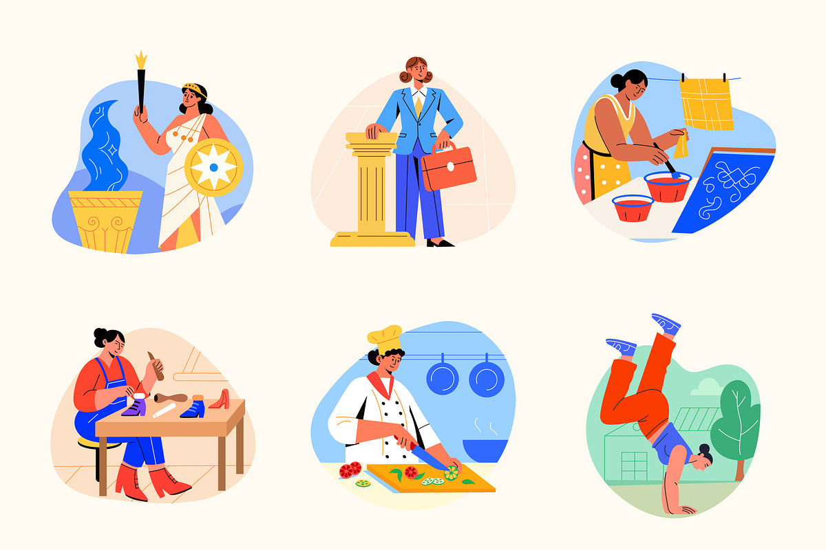 Women Ethnicities Flat Icons, a Person Illustration by Creative Stall (Photo 10 of 10)