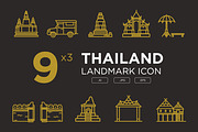 Thailand landmark icon set, an Outline Icon by mathoyy (Thumbnail 1 of 3)