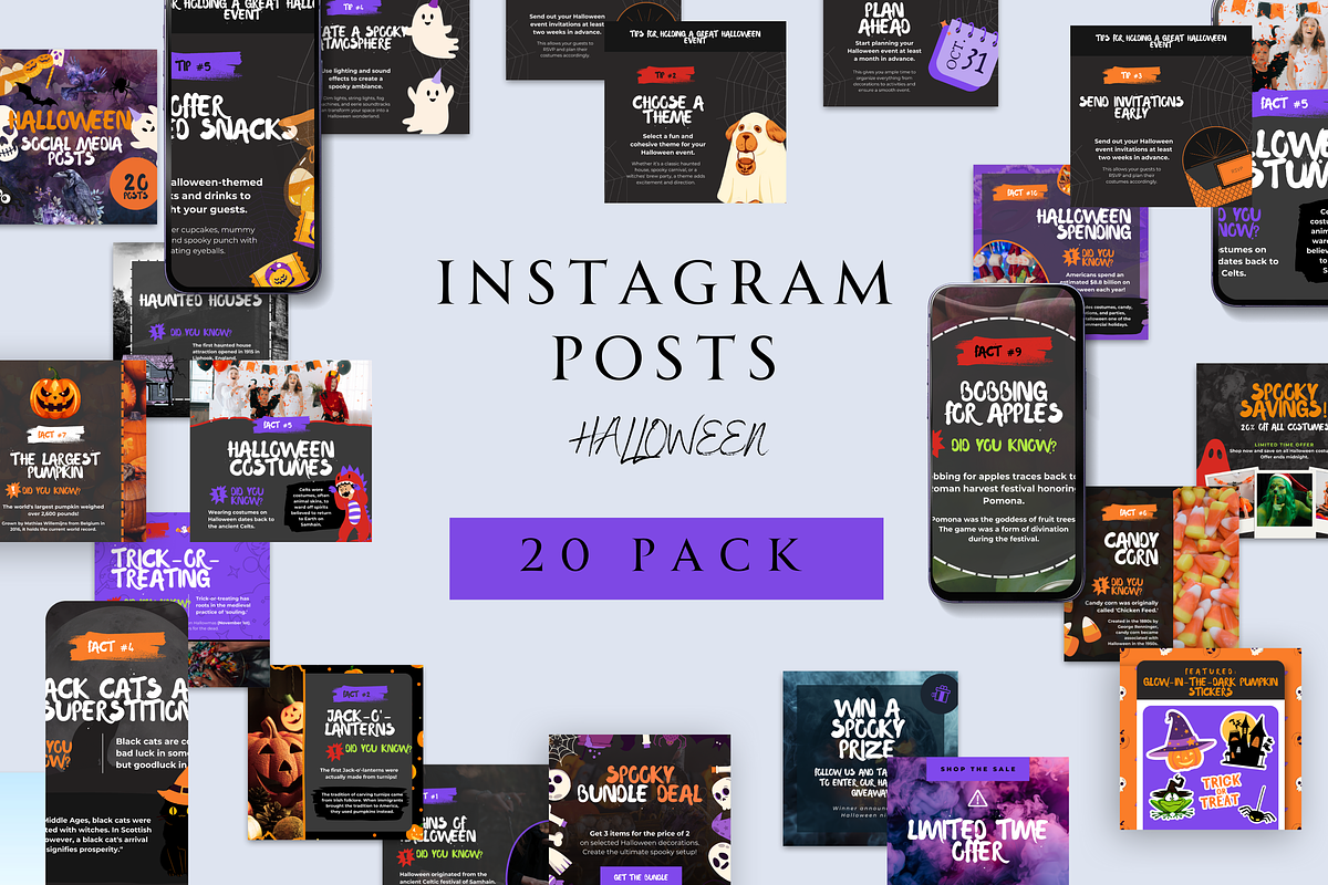 HALLOWEEN SPOOKY SOCIAL MEDIA POSTS, a Social Media Template by Daring Digies (Photo 2 of 7)