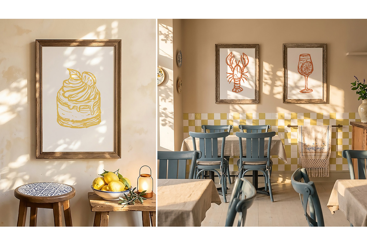 Mediterranean Mood - Line Collection, a Food Illustration by Svitlana Kharchuk (Photo 3 of 12)