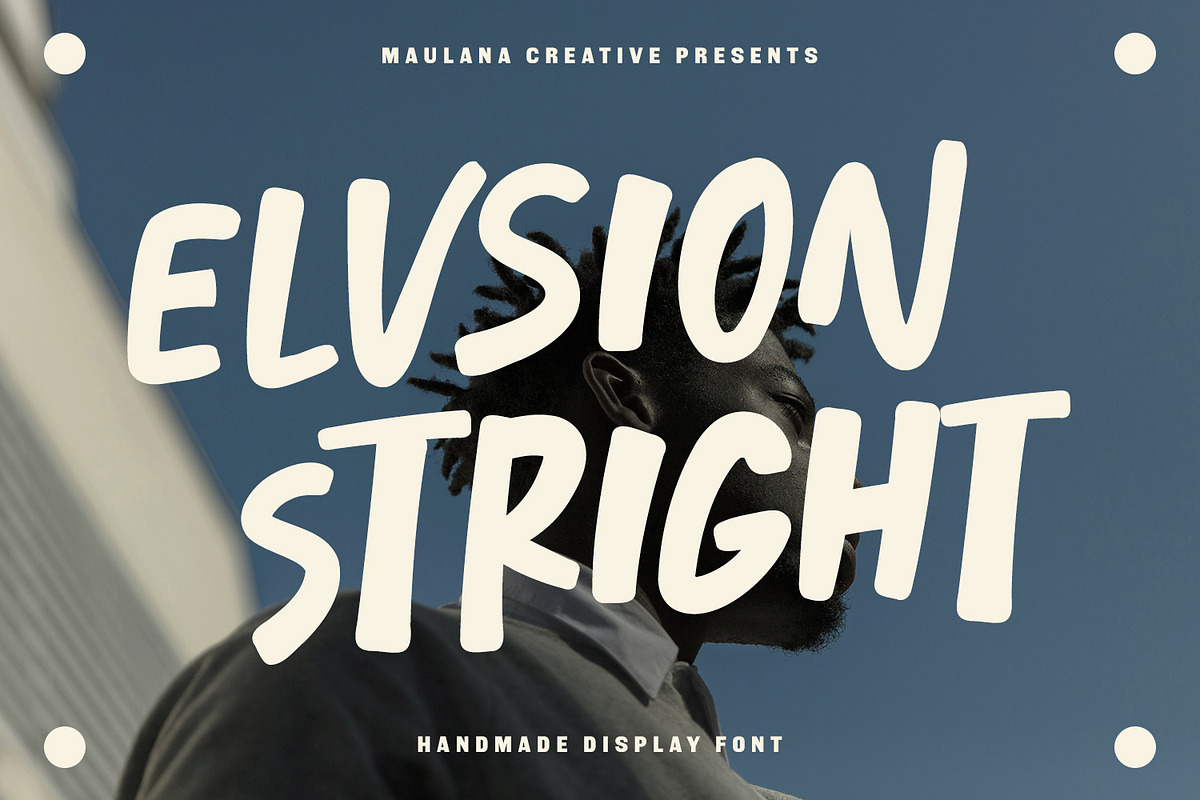 Elvsion Stright Bold Playful Display, a Handwritten Font by Maulana Creative (Photo 1 of 7)