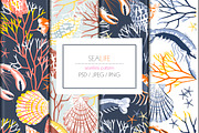 Seamless SeaLife Print Design, a Pattern Graphic by TSTUDIO