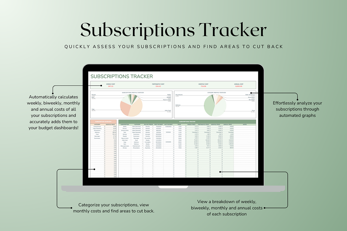 Standard Paycheck Budget - Green, a Templates & Theme by The Creative Plans co (Photo 5 of 10)