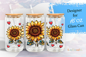 Leopard Sunflower Heart PNG