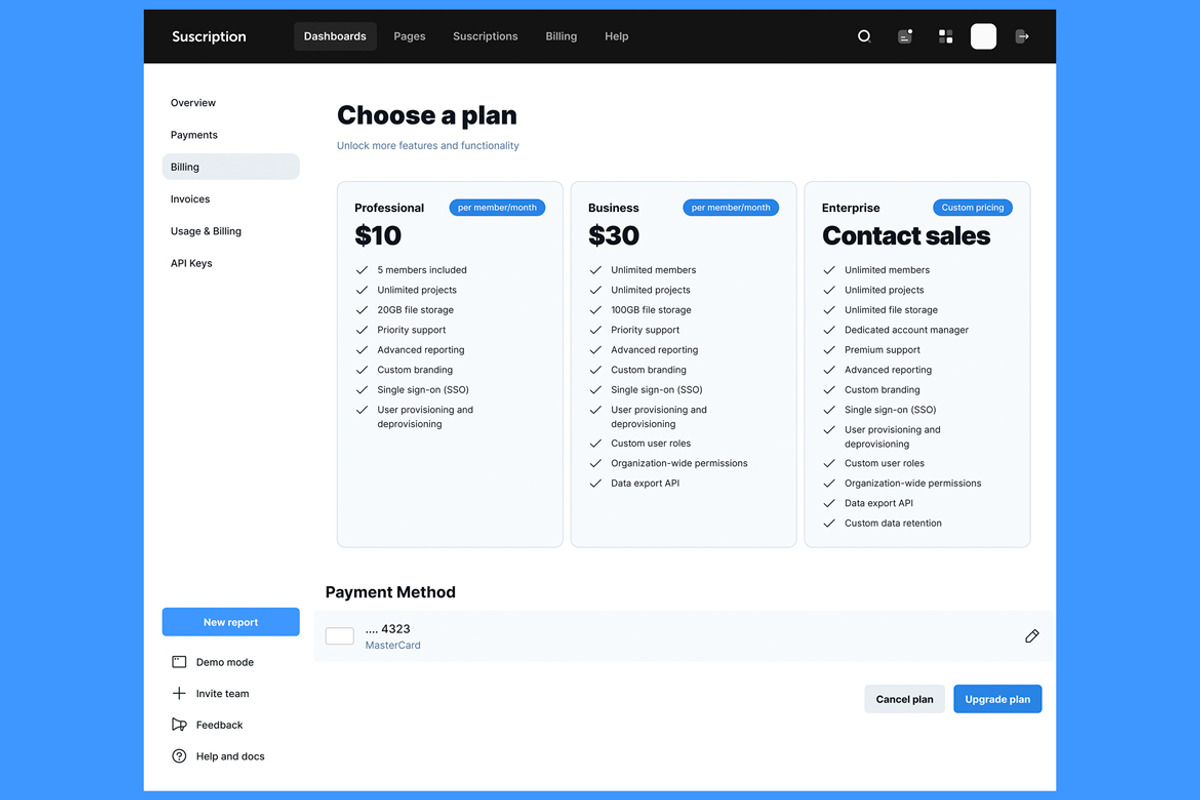 Subscription Dashboard, Bill Web App, an App Template by nagaredesignstudio (Photo 3 of 5)