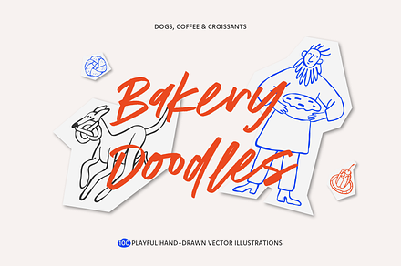 Bakery Doodles – Hand-Drawn Pack, a Food Illustration by Veyla
