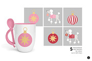 Christmas Poodle Pattern Collection, an Animal Illustration by Andrea Liesert (Thumbnail 4 of 7)