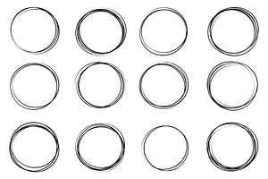 Hand Drawning Circle Line Sketch.