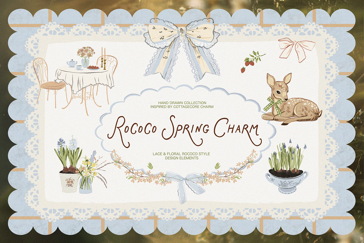 Rococo Spring charm Elegant Clipart, an Object Graphic by lokko studio (Photo 1 of 10)