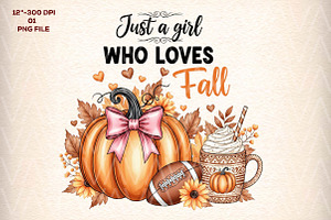 Just A Girl Who Loves Fall Png,, an Illustration by CreationArt