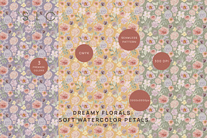 Dreamy Florals Watercolor Seamless