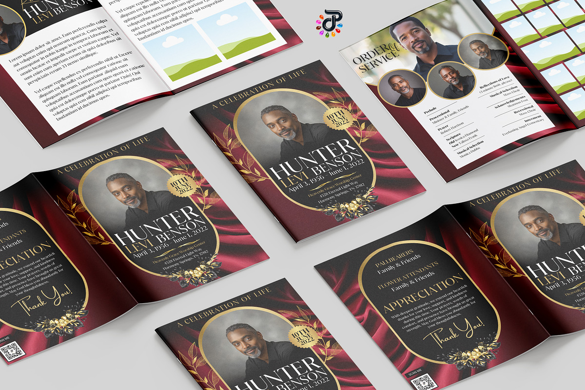Elegant Canva Obituary Template, a Brochure Template by Protech Design ENT (Photo 2 of 9)
