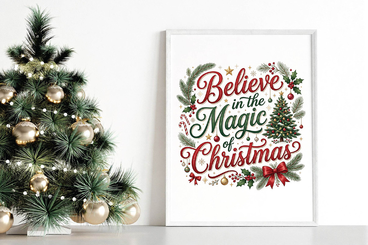 Believe in the Magic of Christmas PN, a Seasonal Illustration by DreamPrint404 (Photo 5 of 6)