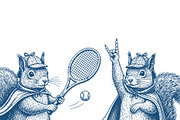 Retro Squirrel Illustrations Set, a Graphic by OneVectorStock (Thumbnail 4 of 4)