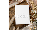 5x7 Card Mockup with White Daisies, a Mockup by MockupWizard (Thumbnail 1 of 3)