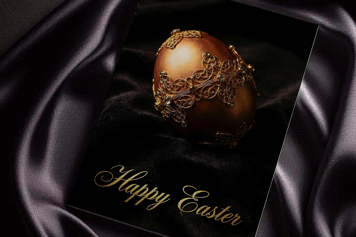 Luxury Gold Easter Egg Card, a Background Graphic by Nestud!o (Photo 3 of 4)