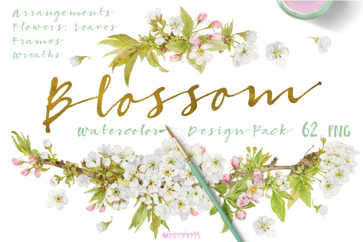 Blossom - Design Pack!, an Illustration by watercolorwild.graphics (Photo 1 of 9)