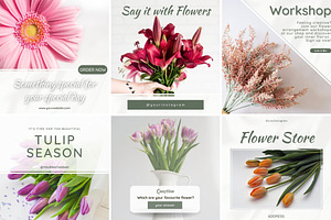 52 FLOWER SHOP Canva Templates