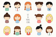 Set of people icons. Drawn faces., an Icon by Krolja (Thumbnail 2 of 3)