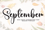 September | Script Font, a Handwritten Font by Scratchones (Thumbnail 1 of 8)