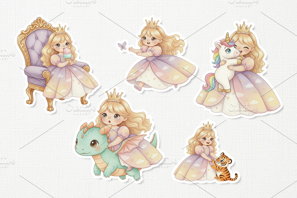 Lovely Little Princess Cute Cartoon, a Person Illustration by Gohsantosa (Photo 4 of 4)