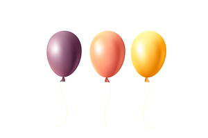 Set of realistic 3D balloons, an Object Illustration by Liudmyla Matviiets