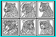 Stained Glass Leopard Coloring Pages, an Animal Illustration by protabsorkar11 (Thumbnail 5 of 6)