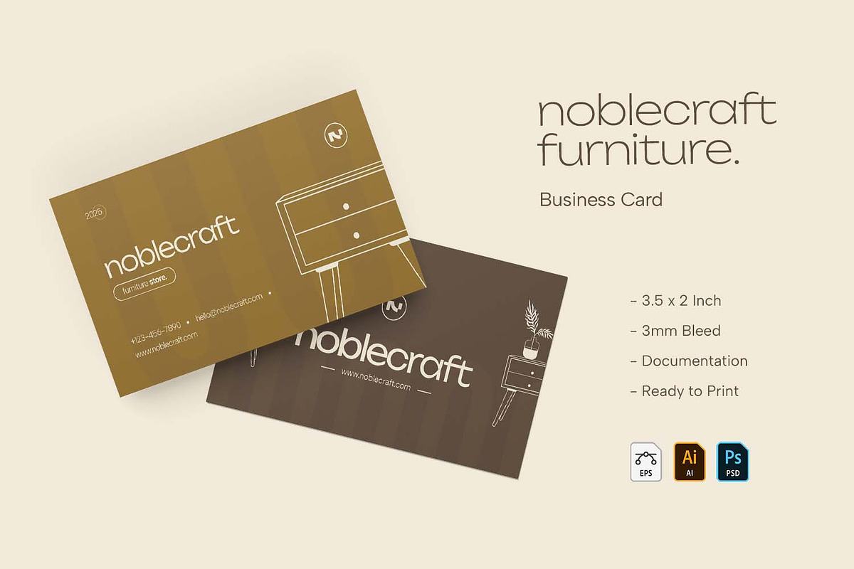 Noblecraft Furniture - Business Card, a Business Card Template by VUNIRA (Photo 1 of 3)
