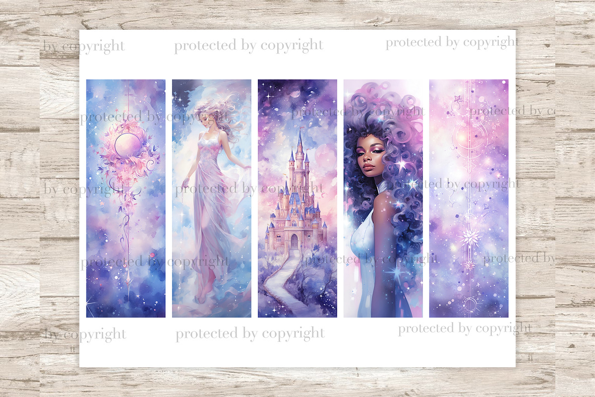 Celestial Bookmarks Digital Download, a Person Illustration by GlamArtZhanna (Photo 2 of 3)