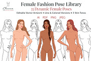 Female Fashion Pose Library, a Person Illustration by Shorena Fashion Draws (Thumbnail 1 of 12)