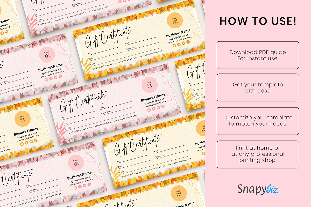 Printable Gift Voucher Certificate, a Templates & Theme by Snapybiz (Photo 10 of 10)